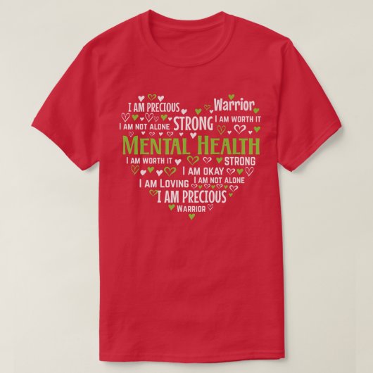 メンタルヘルス認識度ハート終了The Stigma Supo Tシャツ (デザイン正面)