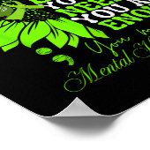 メンタルヘルス認識度ヒマワリGroovyグリーン ポスター (角)