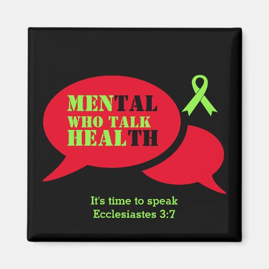 メンタルヘルス認識度メンタルトークメンズ マグネット (正面)