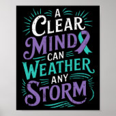 メンタルヘルス認識度リボン自殺の防止 ポスター (正面)