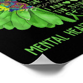 メンタルヘルス認識度問題ひまわり私は ポスター (角)