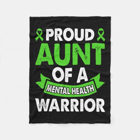 メンタルヘルス認識度戦士の叔母メンタルザ フリースブランケット (正面)