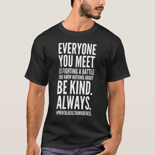 メンタルヘルス認識度月のスティグマの位置を終了 Tシャツ (正面)