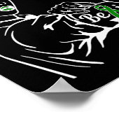 メンタルヘルス認識度月女性グリーンリボンB ポスター (角)