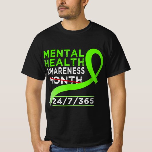 メンタルヘルス認識度月May Of Stiと戦う Tシャツ (正面)