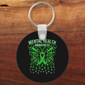 メンタルヘルス認識度蝶リボンのサポート キーホルダー (正面)