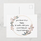 メンタルヘルス認識度、幸せに値する ポストカード (正面/裏面)