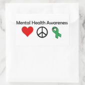 メンタルヘルス認識度 – 愛、平和、認識度 長方形シール (バッグ)