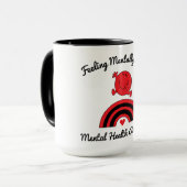 メンタルヘルス認識度Tシャツのサポート マグカップ (正面左)