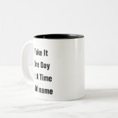 メンタルヘルス1日の時間のアラームのマグカップ ツートーンマグカップ (正面左)