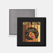 メンタルヘルス・アフロ・アフリカ・アメリカ黒人史 マグネット (正面/裏面)