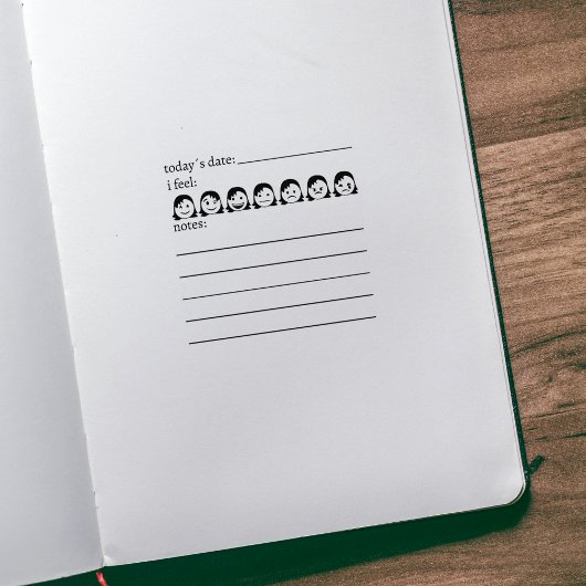 メンタルヘルス、ダイアリームード、ジャーナル ラバースタンプ