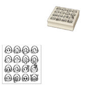 メンタルヘルス、女性ムード絵文字、ジャーナル ラバースタンプ (押印)