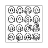 メンタルヘルス、女性ムード絵文字、ジャーナル ラバースタンプ (インプリント)