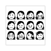 メンタルヘルス、女性ムード絵文字、ジャーナル ラバースタンプ (インプリント)