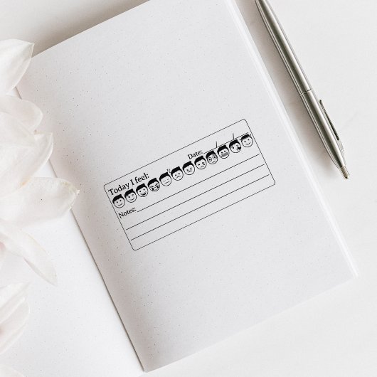 メンタルヘルス、男性ムードトラッカー絵文字、ジャーナル ラバースタンプ