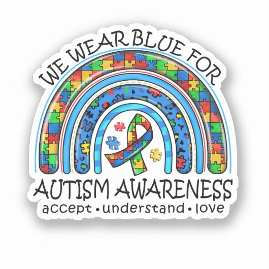 メンタルヘルス、ABAセラピスト、自閉症意識 シール (正面)