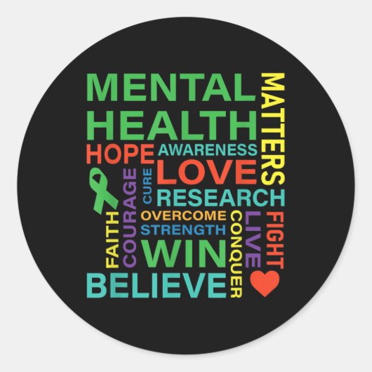 メンタルヘルスS認識度うつ病 ラウンドシール (正面)