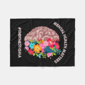 メンタルヘルスS認識度月着シャツEnd The Stig フリースブランケット (正面(横))