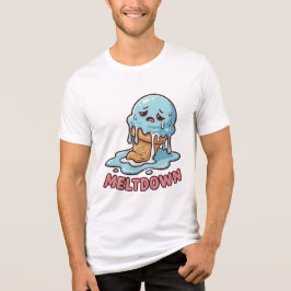 メンタルメルトダウン かわいいアイスクリームのダジャレ トライブレンドTシャツ