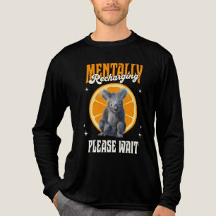メンタルリフレッシュ中のコアラ イントロバートな気分のデザイン トライブレンドTシャツ