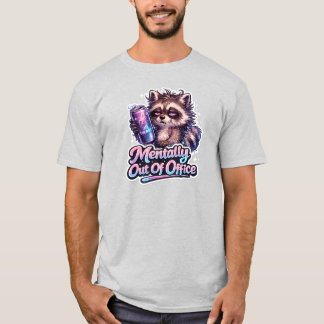 メンタル的に不在のタヌキステッカー | おもしろいバー Tシャツ