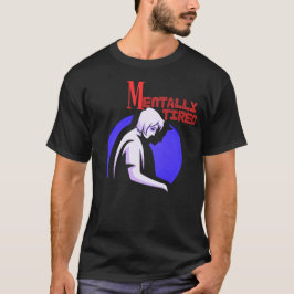 メンタル的に疲れた人のシルエット 静かなメンタルファティーグ Tシャツ
