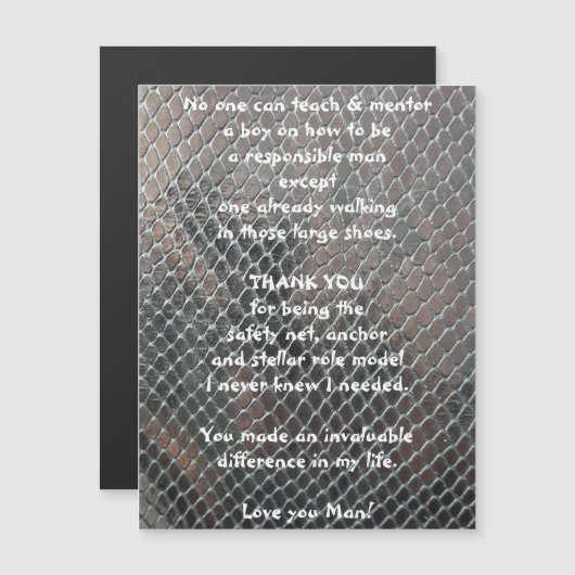 メンターありがとう磁気グリーティングカード (正面/裏面)