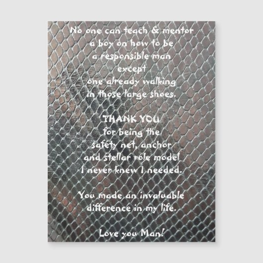 メンターありがとう磁気グリーティングカード (正面)