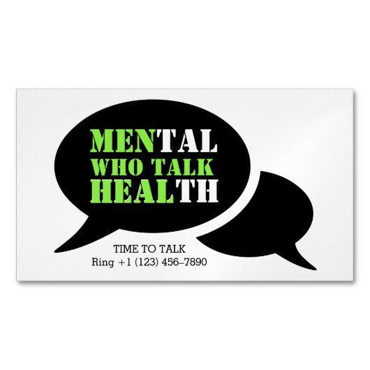 メンツのメンタルヘルス |メンズTALK HEAL認識度 マグネット名刺 (正面)
