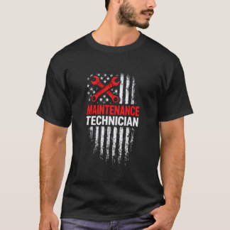 メンテナンス技術者の愛国旗 誇りあるスキル Tシャツ