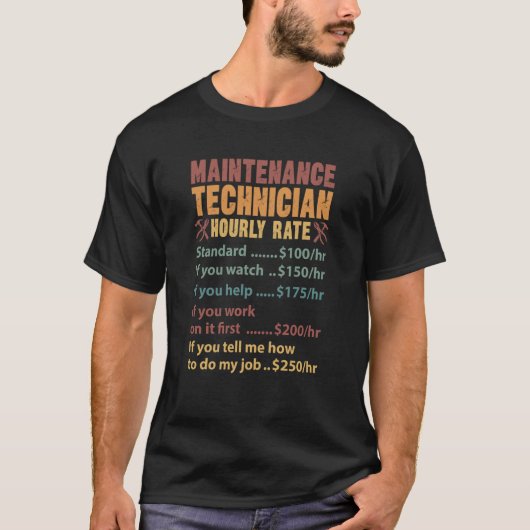 メンテナンス技術者の時給メンテナンス技術者 Tシャツ (正面)
