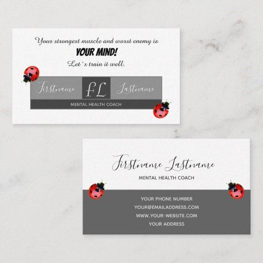 メンテ前向きィーのやる気を起こさせるコーチ 名刺 (正面/裏面)