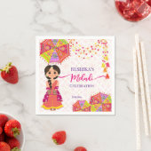 メンディかわいいインディアン花嫁の傘 スタンダードカクテルナプキン (インサイチュ)