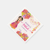 メンディかわいいインディアン花嫁の傘 スタンダードカクテルナプキン (角)