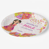 メンディかわいいインディアン花嫁の傘 ペーパープレート (アングル)