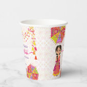 メンディかわいいインディアン花嫁の傘 紙コップ (右)