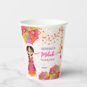 メンディかわいいインディアン花嫁の傘 紙コップ (正面)