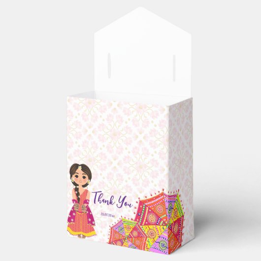 メンディかわいいインディアン花嫁感謝してい傘あなた フェイバーボックス (オープン)