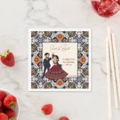 メンディとサンゲエ結婚インディアンパーソナライズされた スタンダードカクテルナプキン (インサイチュ)