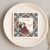 メンディとサンゲエ結婚インディアンパーソナライズされた スタンダードカクテルナプキン