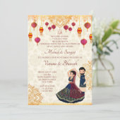 メンディとサンジェート招待可愛いインディアンカップル 招待状 (スタンド正面)