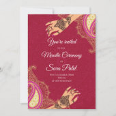 メンディの招待状 & メヘンディの招待状 ヘナパーティー 招待状 (正面)