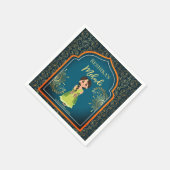 メンディインディアンアラビアンパターンデザインティール（緑がかった色）グリーン スタンダードカクテルナプキン (角)