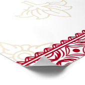 メンディインディアン結婚のマルーンマンダラス歓迎サイン ポスター (角)