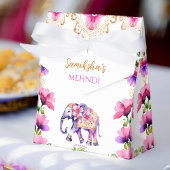 メンディインディアン結婚ズ象ピンク色の花 フェイバーボックス