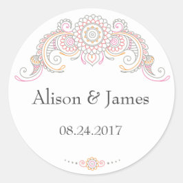 メンディエレガントデザインラウンドステッカー ラウンドシール