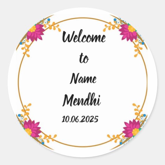 メンディカラフルーはステッカーを好む ラウンドシール (正面)