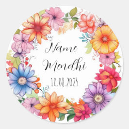 メンディカラフルーはステッカーを好む ラウンドシール