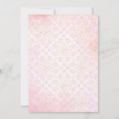 メンディサンゲインディアン結婚ズブライダルカップルピンク 招待状 (裏面)